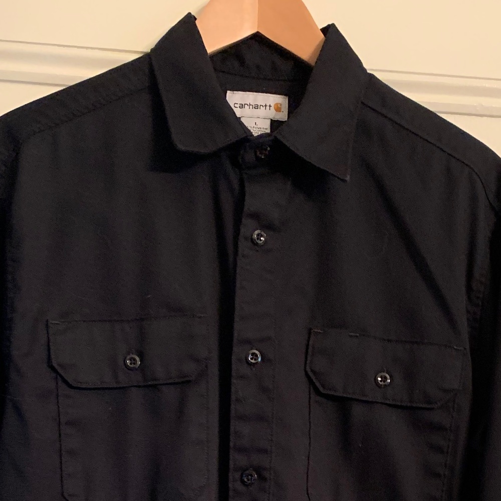 Men's Carhartt black button down shirt in size Large